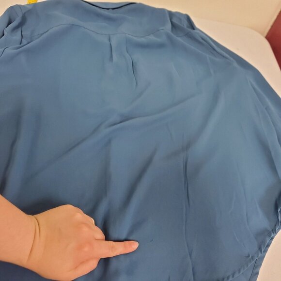 Torrid Womens Madison Button Up Top Size 2X Blue Old Money Demure Office NWT - Picture 9 of 14
